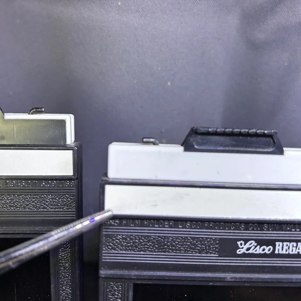 Vintage‎ Lisco Regal II 4x5 Cut Sheet Film Holders 2-Pack Aluminum Rhino-Lite